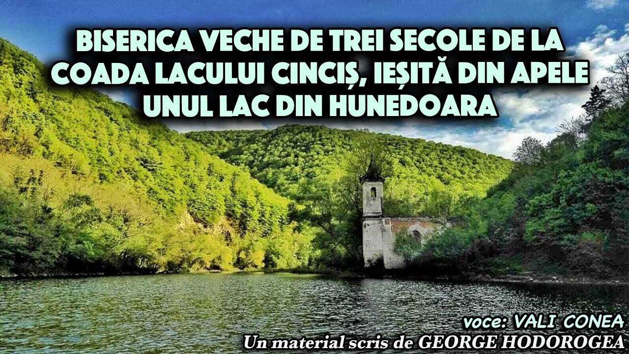 Biserica veche de trei secole de la coada lacului Cincis, iesita din apele unul lac din Hunedoara