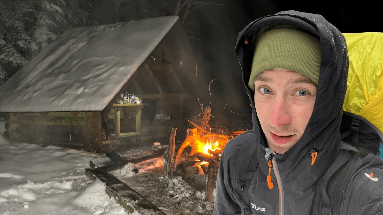 Na zimním vandru - nocleh v přístřešku a krkovice na grilu