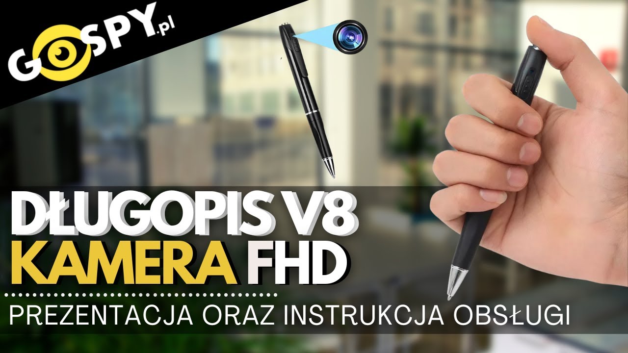 DŁUGOPIS KAMERA V8 FULL HD - PREZENTACJA, OBSŁUGA ORAZ WIDEO Z USTAWIENIEM DATY - GOSPY.PL
