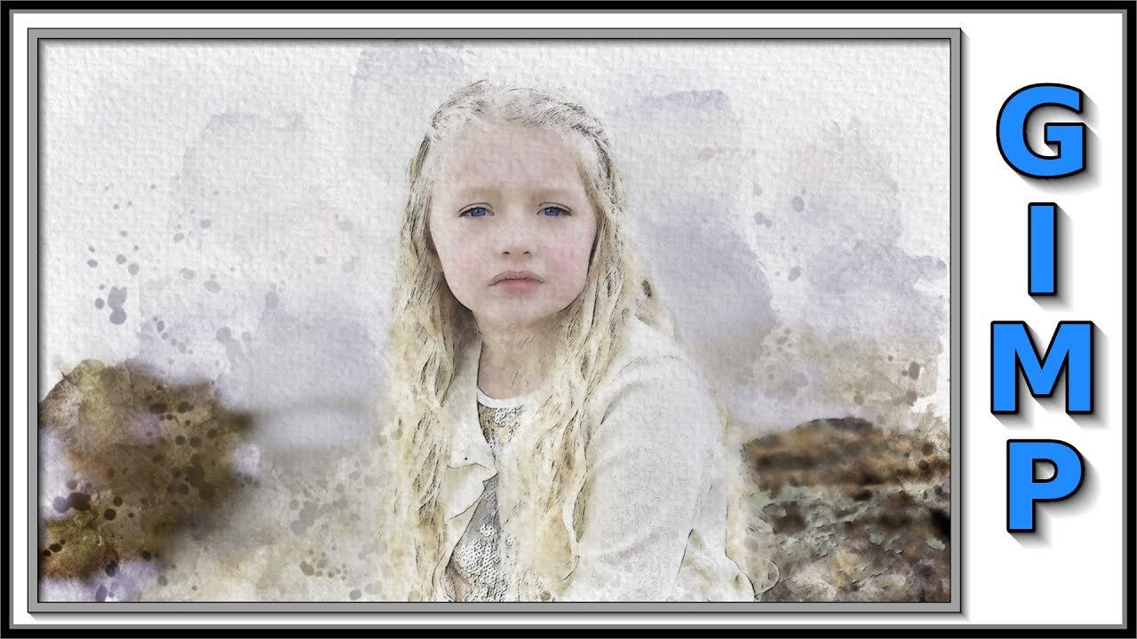 Gimp: Watercolor Portrait With Standard Brushes in Gimp