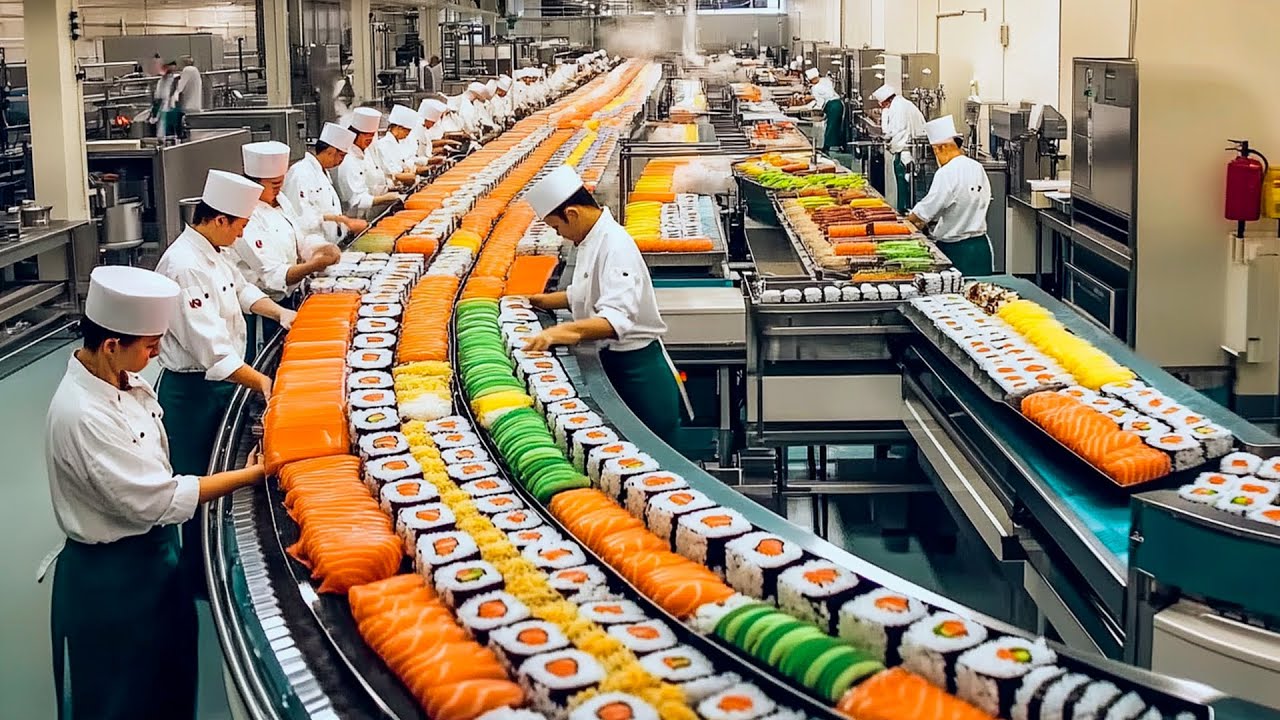 Inside The MASSIVE Sushi Factory Making Your Favorite Rolls!