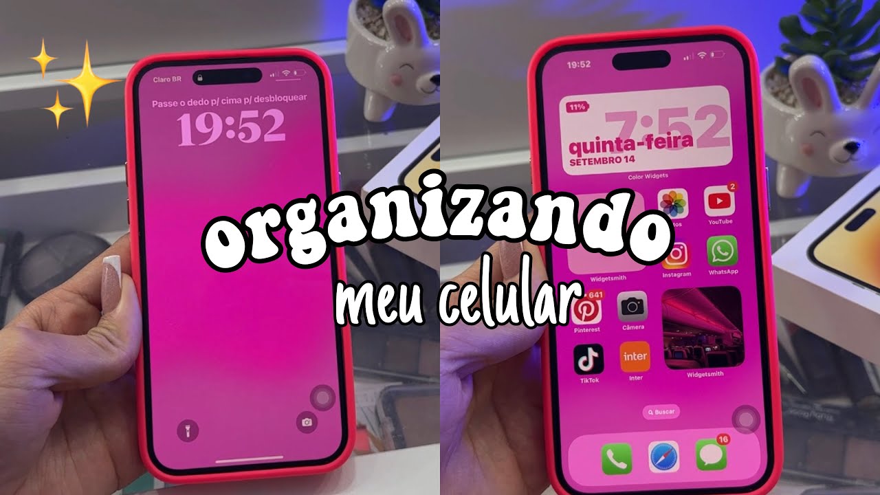Organizando meu celular pela primeira vez| Iphone 14 pro Max📱🩷