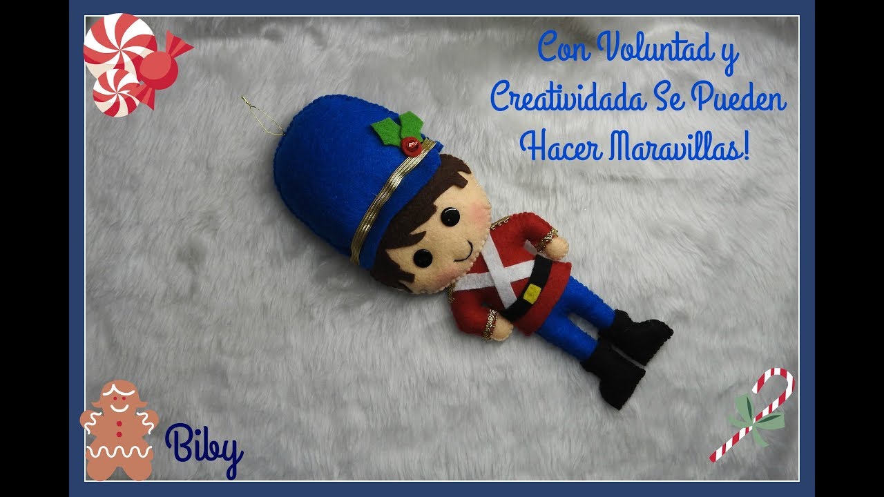 SOLDADITO NAVIDEÑO  EN FIELTRO COLGANTE PARA EL ARBOL 2017