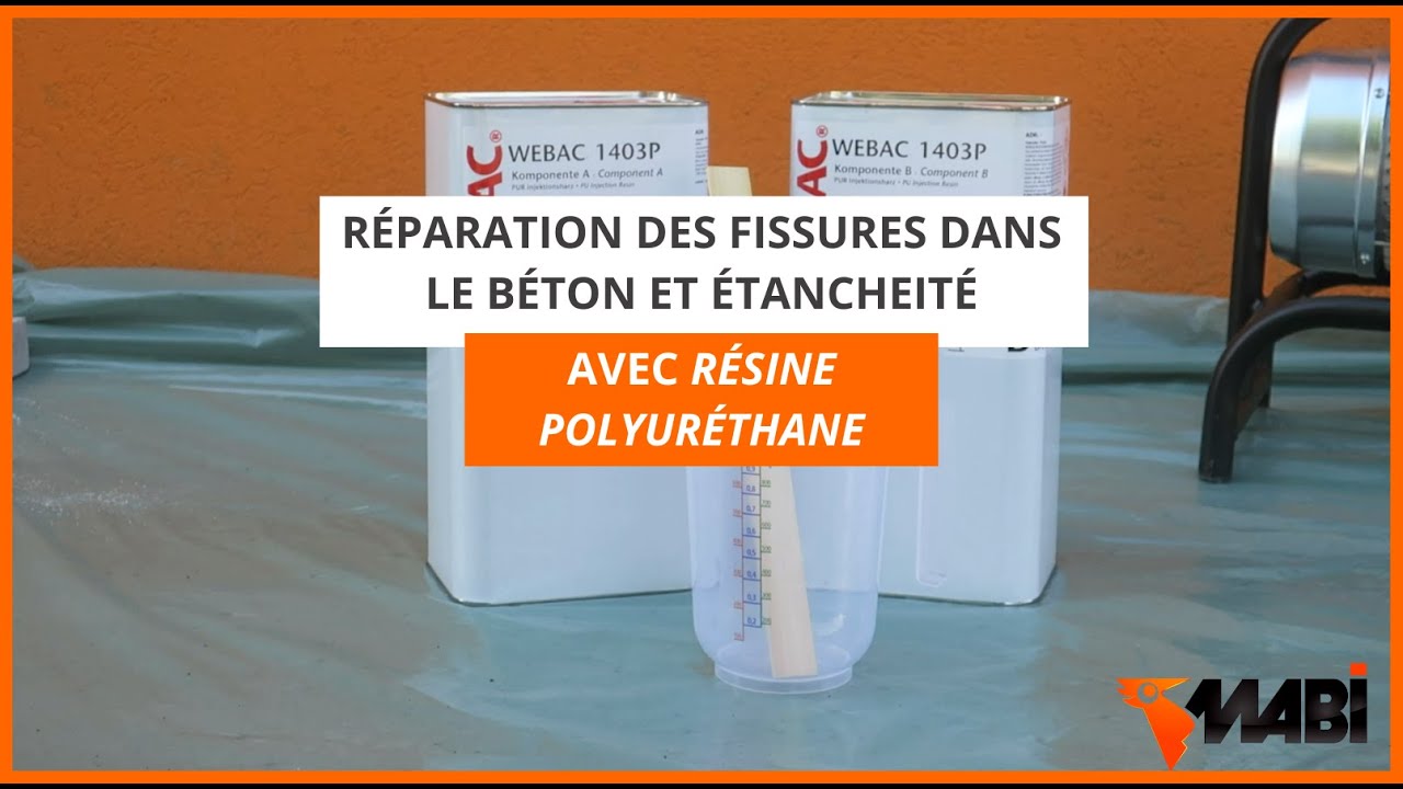 Réparation des fissures dans le béton et étanchéité avec résine polyuréthane | MABI