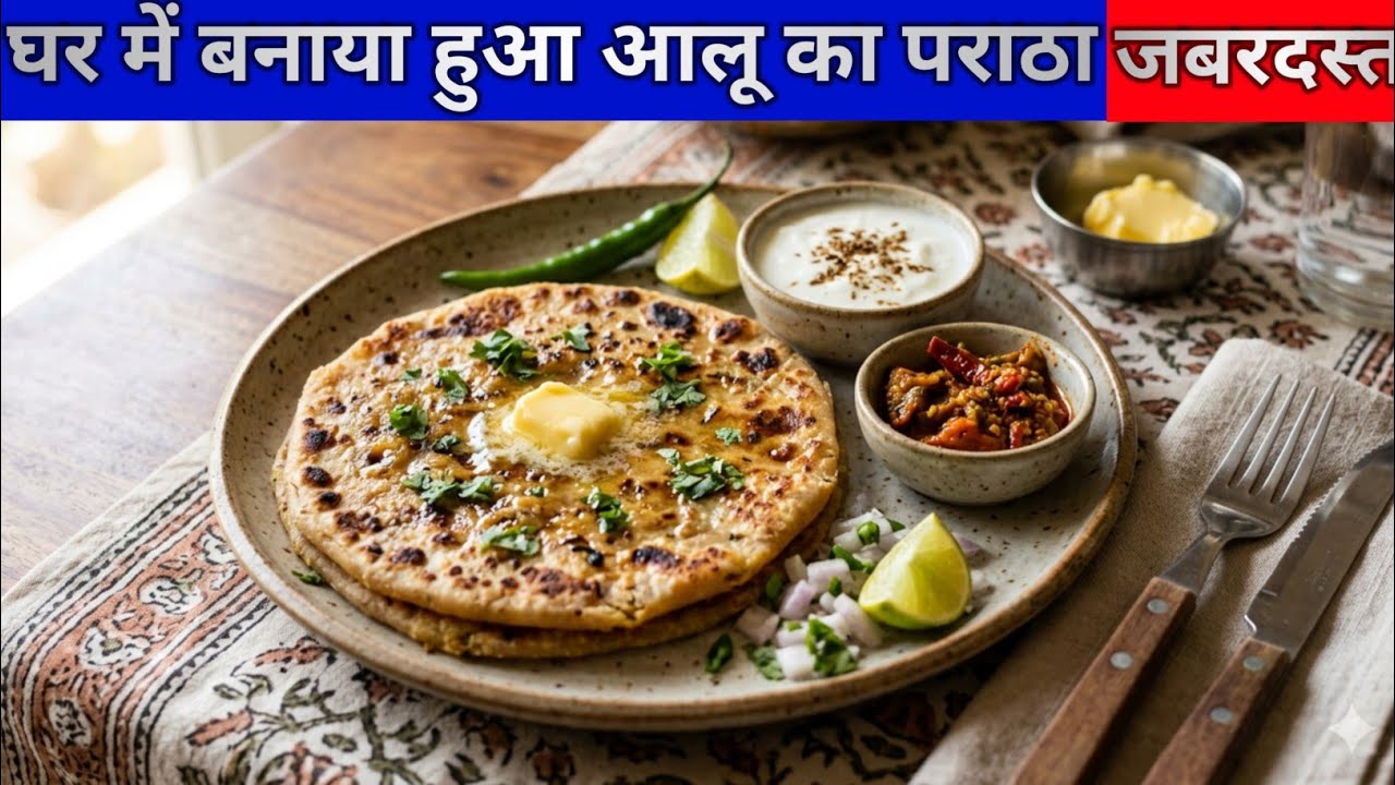 घर में बनाया हुआ आलू का पराठा || Homemade Potato Paratha