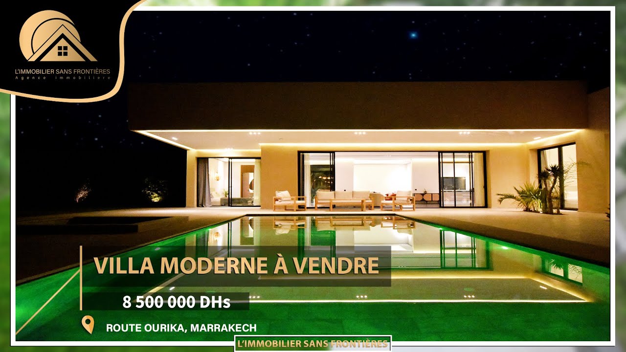 Villa moderne de 2500m² à vendre, Piscine privée, Route Ourika km13 Marrakech