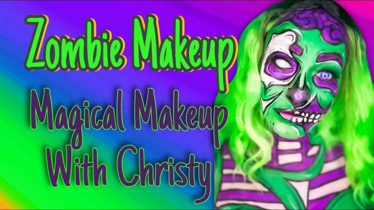 PURPLE AND GREEN ZOMBIE MAKEUP | MAGICAL MAKEUP WITH CHRISTY