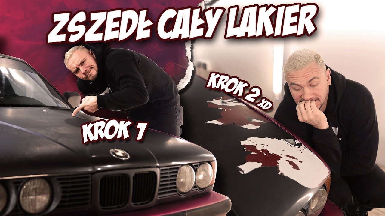 ZERWAŁEM FOLIĘ z CAŁYM LAKIEREM w JOKERZE! *BMW E34 525i Turbo*