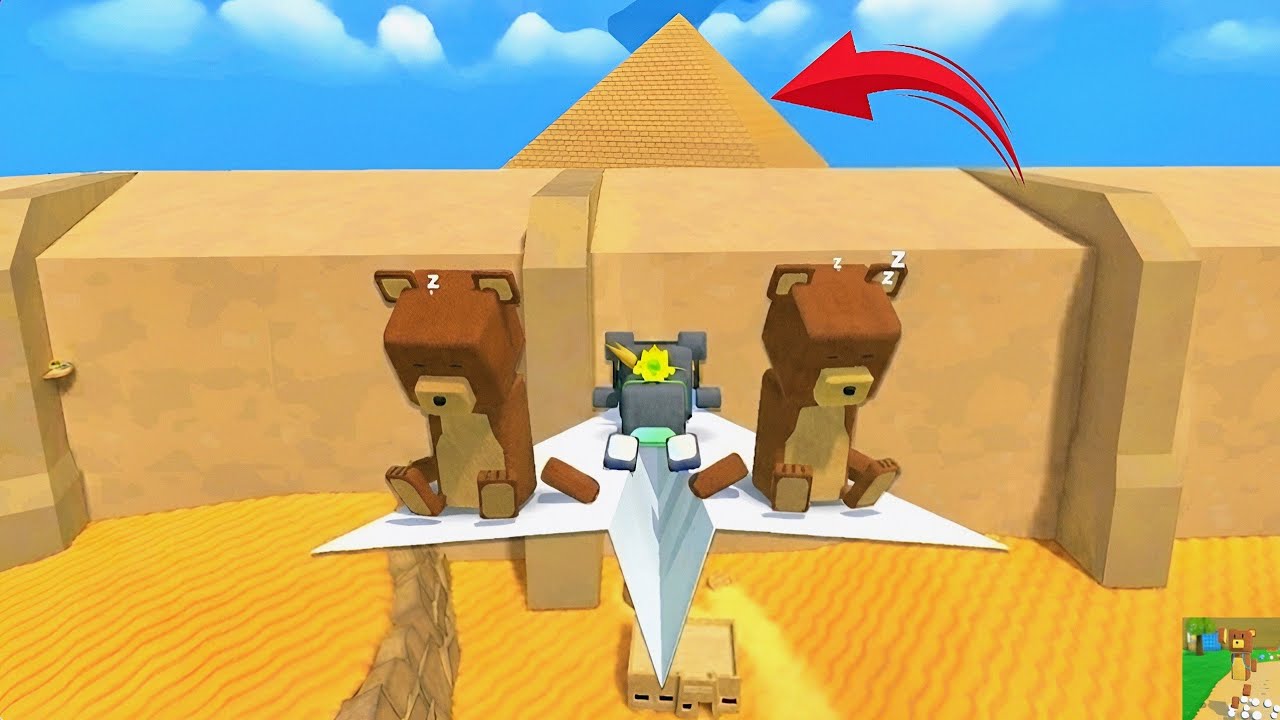 Flying to a Secret Pyramid Using Paper Airplane Super Bear Adventure Gameplay Walkthrough