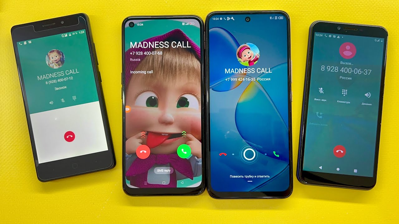 Incoming Call OPPO A55 vs Infinix HOT 12 NFC / Outgoing Call DEXP BL-155 & Vernee Thor E