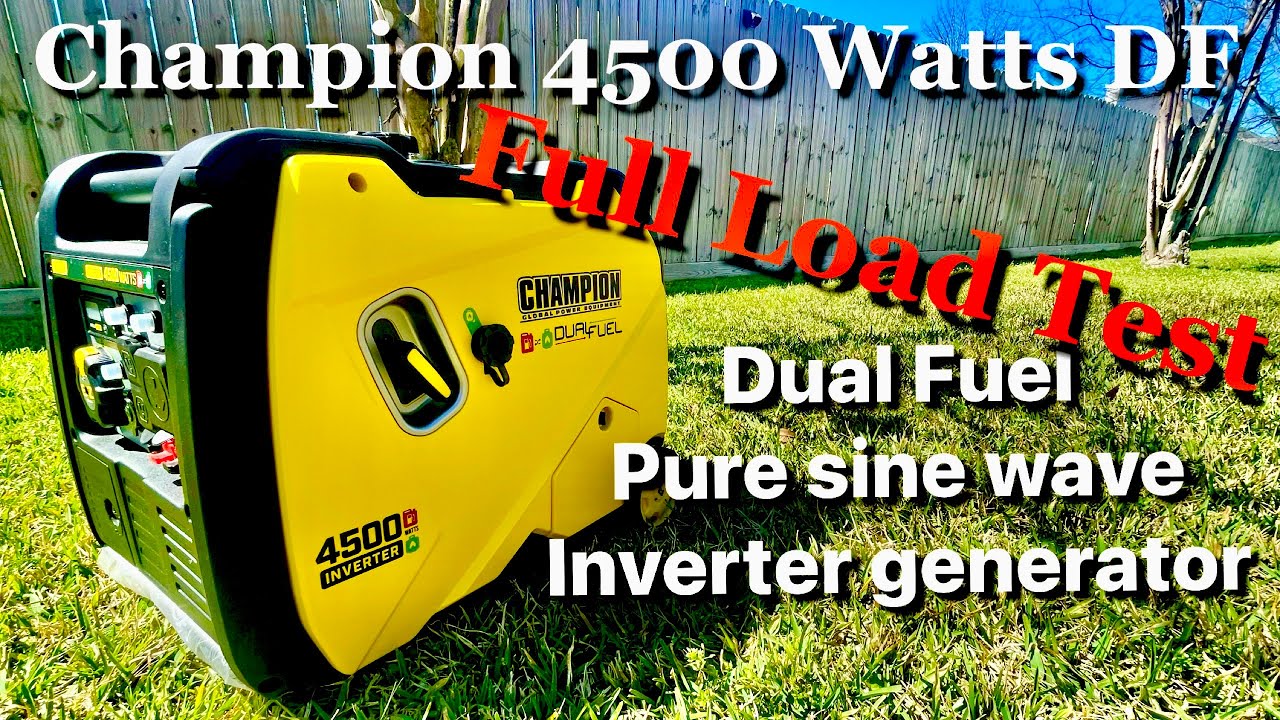 Champion 4500W Dual Fuel RV Ready Portable Inverter Generator, Electric Start. Full Load Test