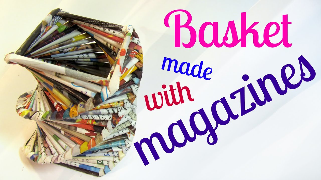 Tutorial: Basket made with magazines. Cesta hecha con revistas.