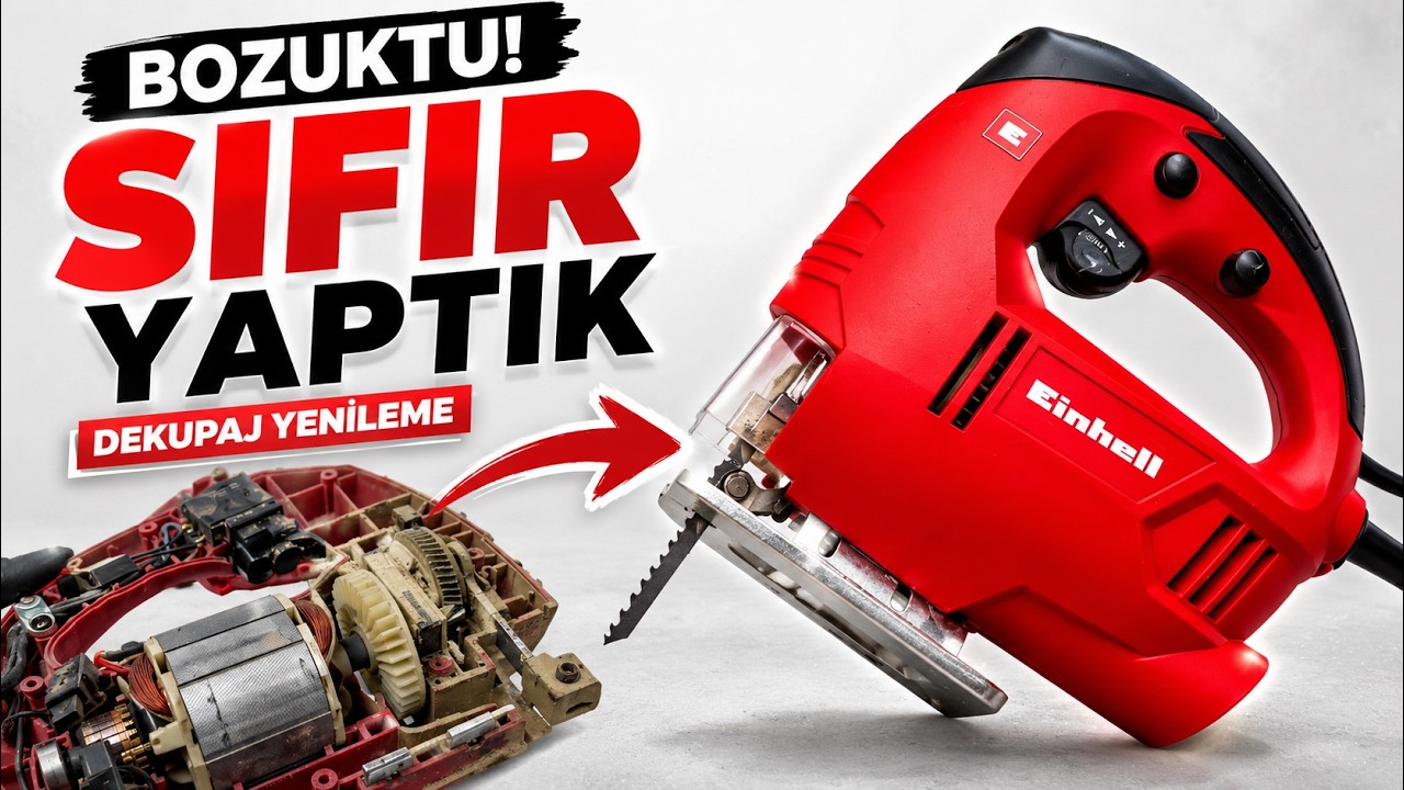 11 yıllık Dekupaj Testereyi Yeniliyoruz - Einhell TC-JS 60 - Restoration Of Jig Saw #restorasyon