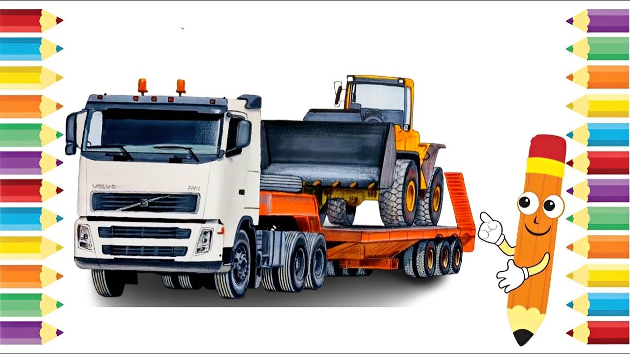 Jaw - Dropping REALISM  | Drawing and Coloring a VOLVO Truck and Loader ‼️