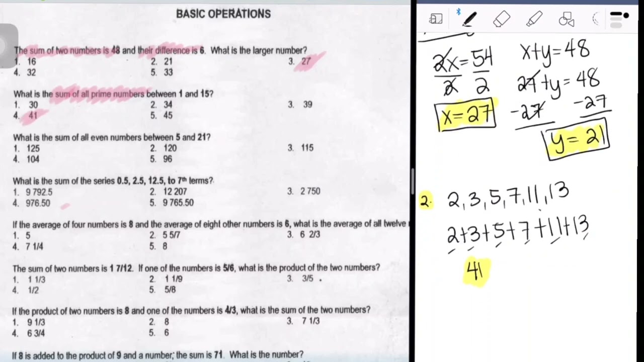 Basic Operations Reviewer for Civil Service Exam