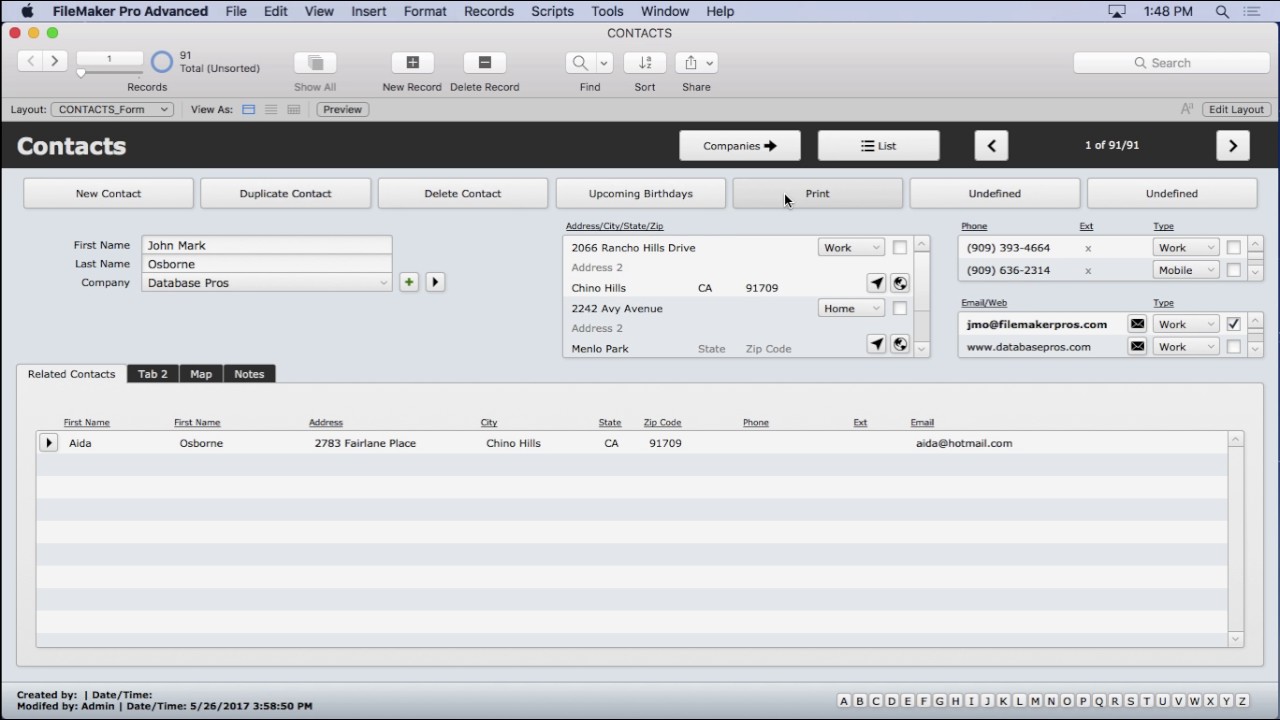 FileMaker Print Script