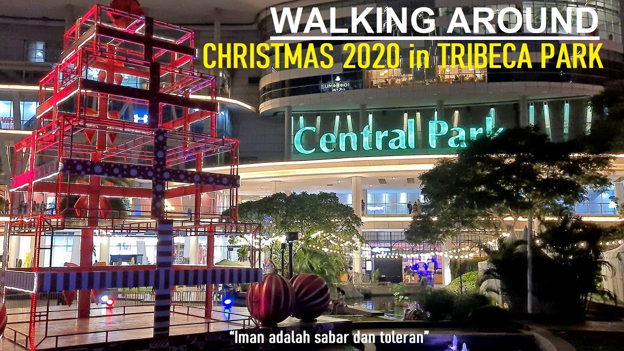 Walking Around ~ Christmas Illumination Tribeca Park 2020 ~ Neo Soho via Eco Skybridge Central Park