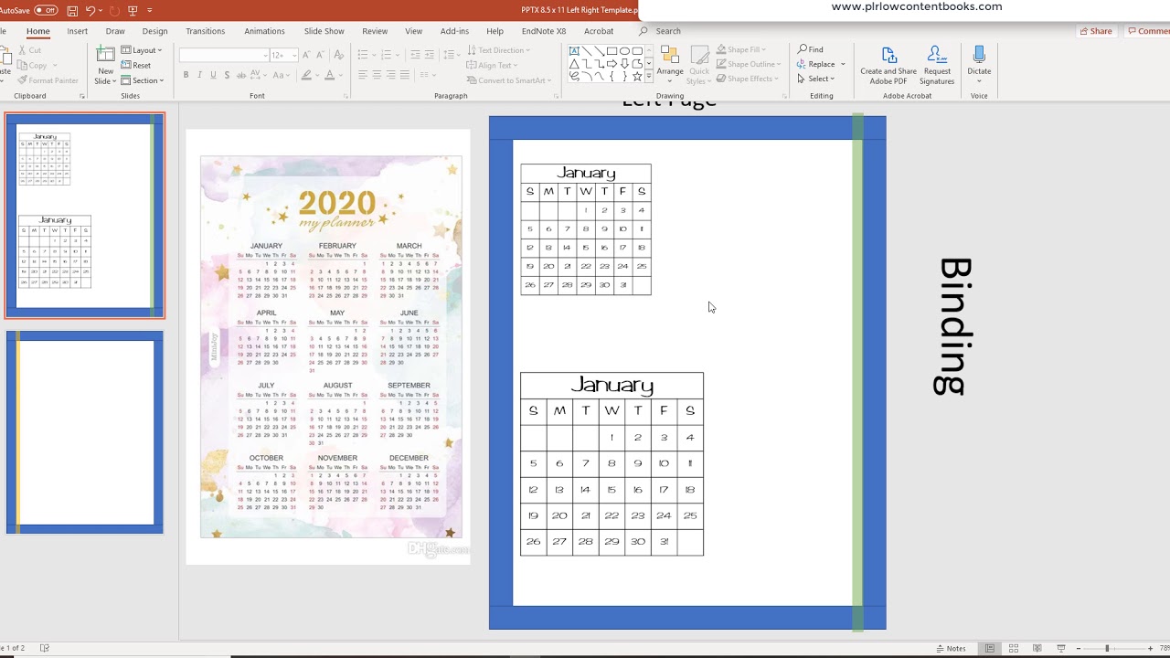 Create month calendar in PowerPoint - PLR - KDP Ready