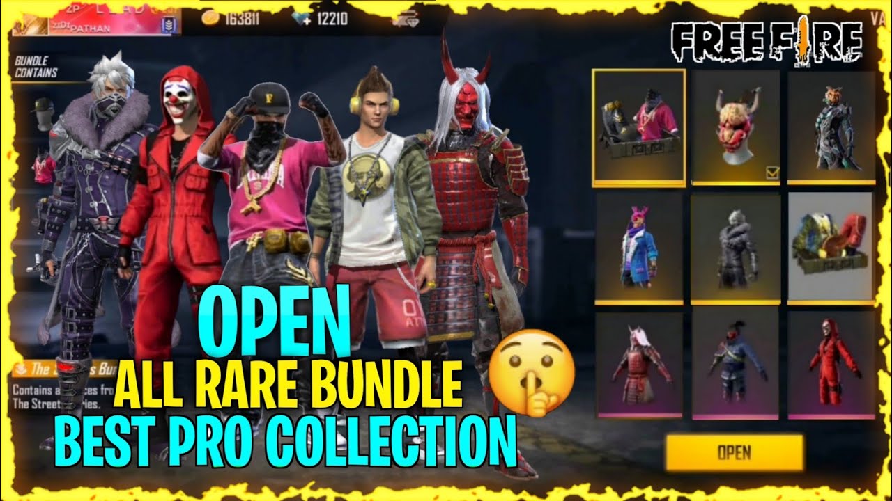 Opening All Rare Bundle || Best Pro Collection Free Fire|| Best Collection In Free Fire ||Zidipathan