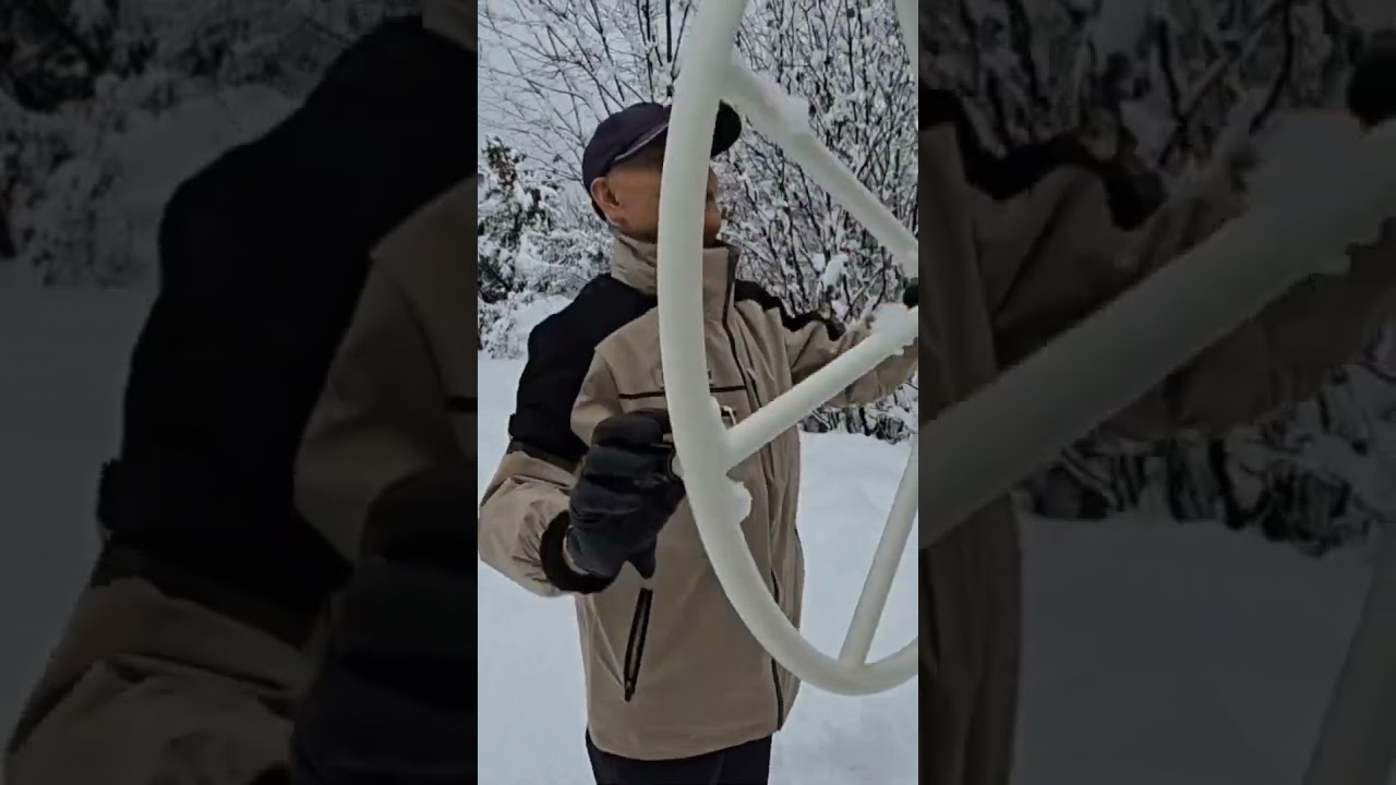 눈속에서 풍차돌리기3 windmill spinning in the snow #눈 #풍차 #운동하는남자 #운동하는여자 #sports