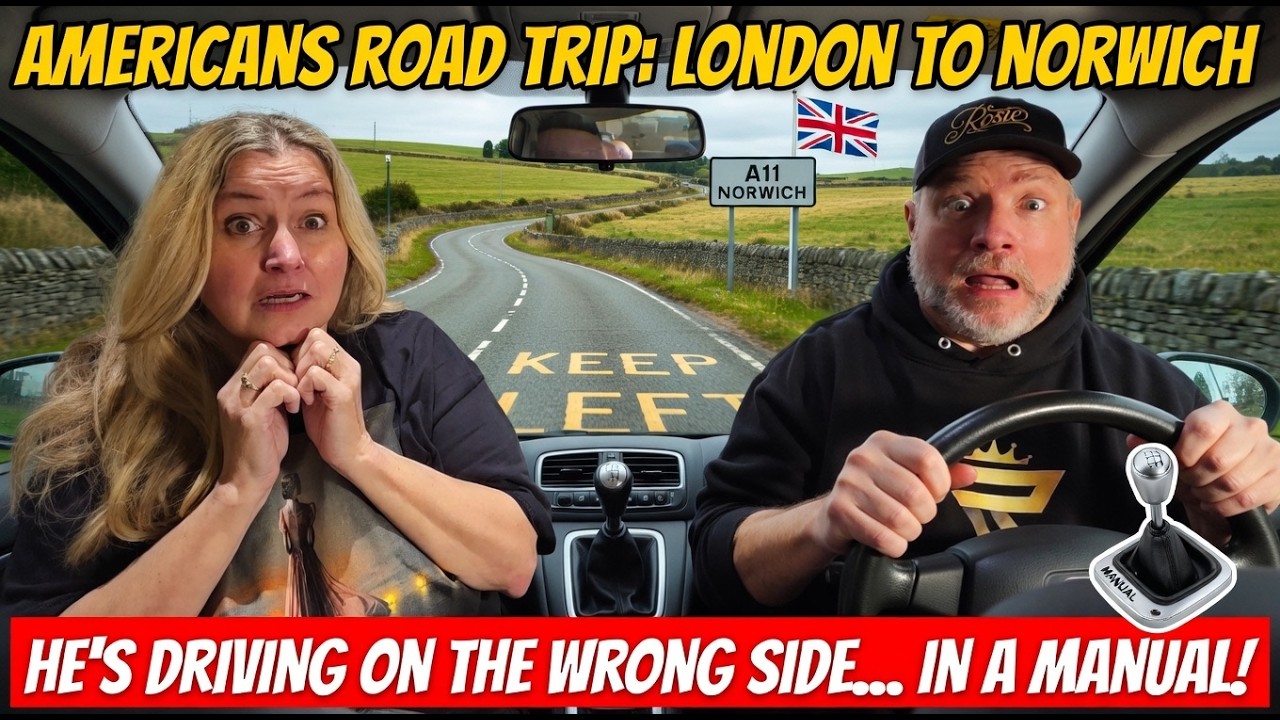 American Survives Scary UK Drive in Manual Car - VLOG