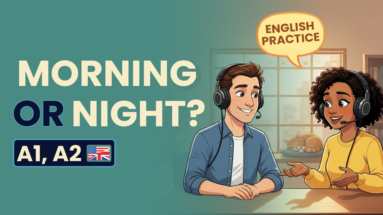English Practice | Morning Person or Night Person? ☀️🌙 Easy English for Beginners