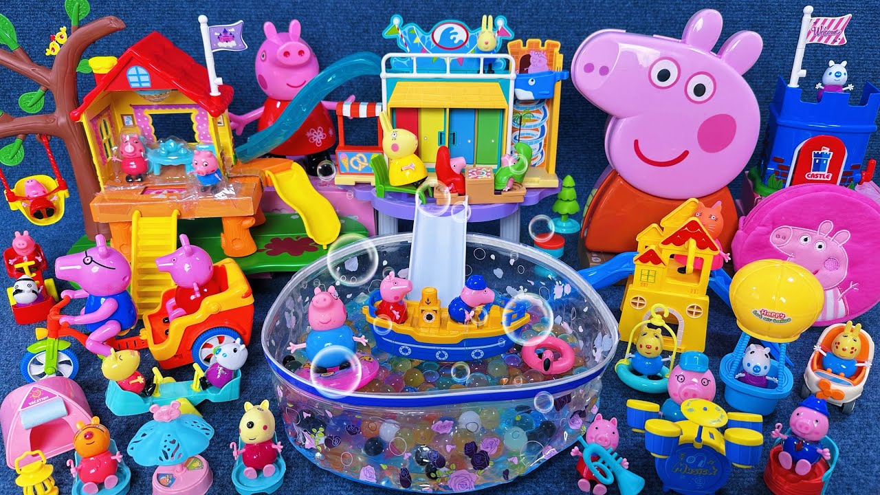11 Minutes Satisfying with Unboxing Peppa Pig Super Water Park Pool Playset ASMR | Review Toys