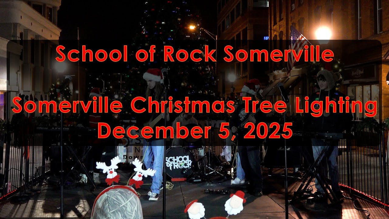 Somerville School of Rock Houseband at Christmas Tree Lighting Downtown Somerville 12-5-2025