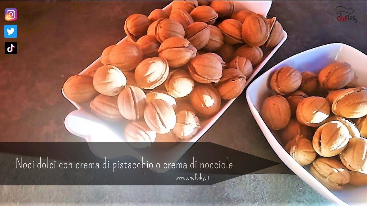 Noci dolci con crema di pistacchio o crema di nocciole