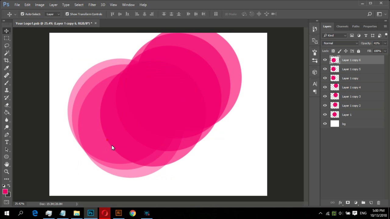 How to create new shape with layer opacity