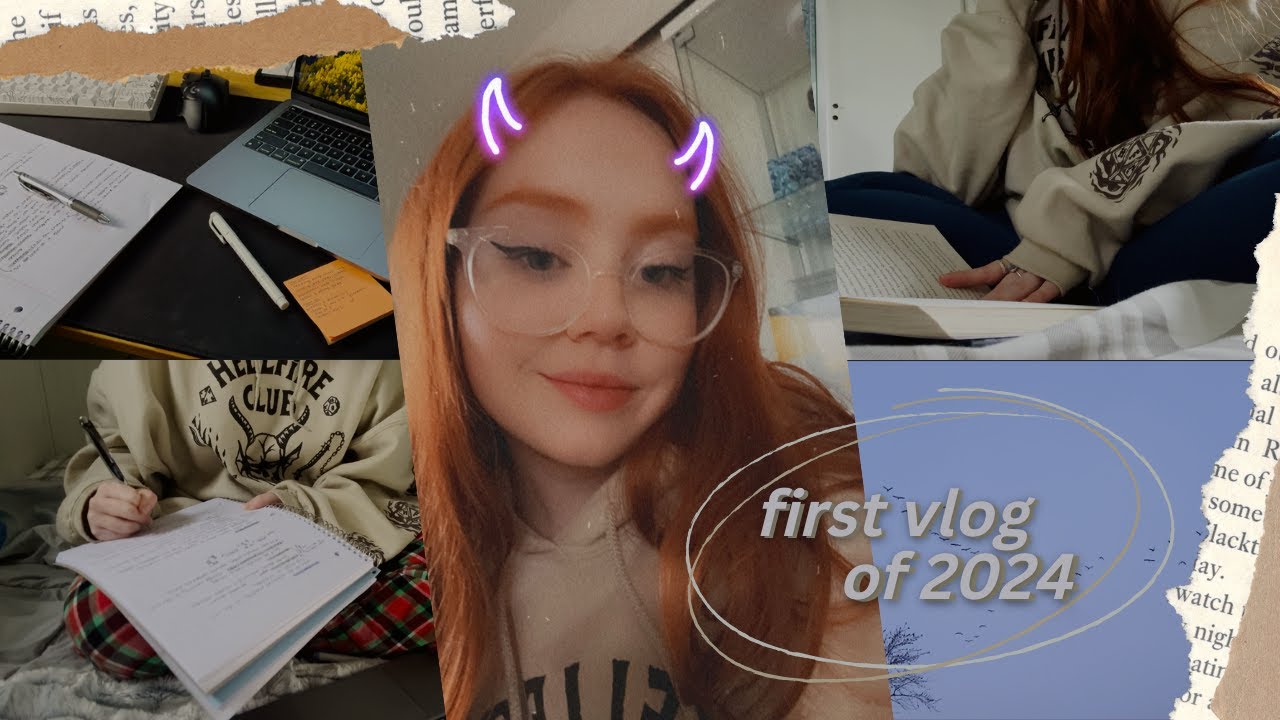 first week of college, finishing 2 books, and LOTS of snow | first vlog of 2024, ☁️💫