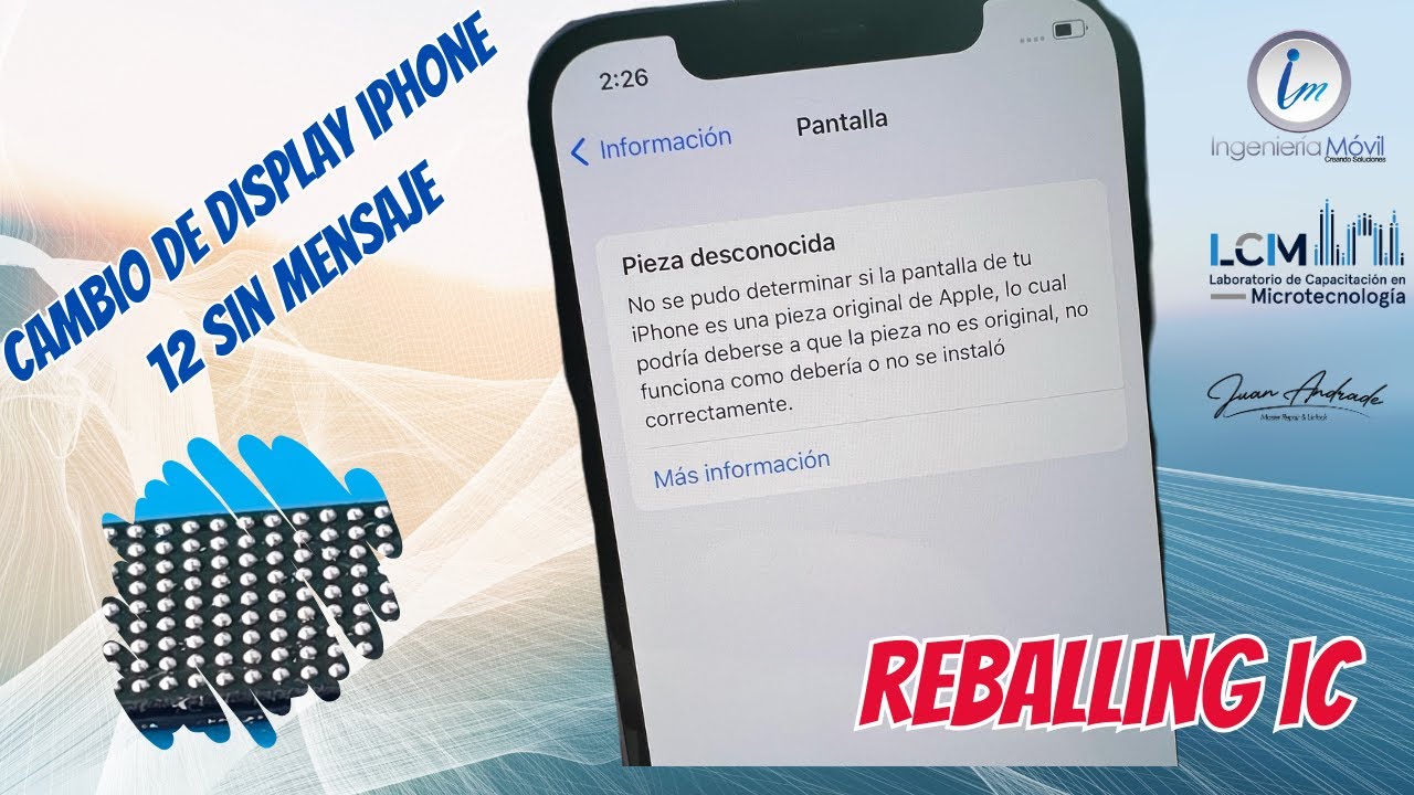 Cambio de display iphone 12 sin mensaje y reballing de IC