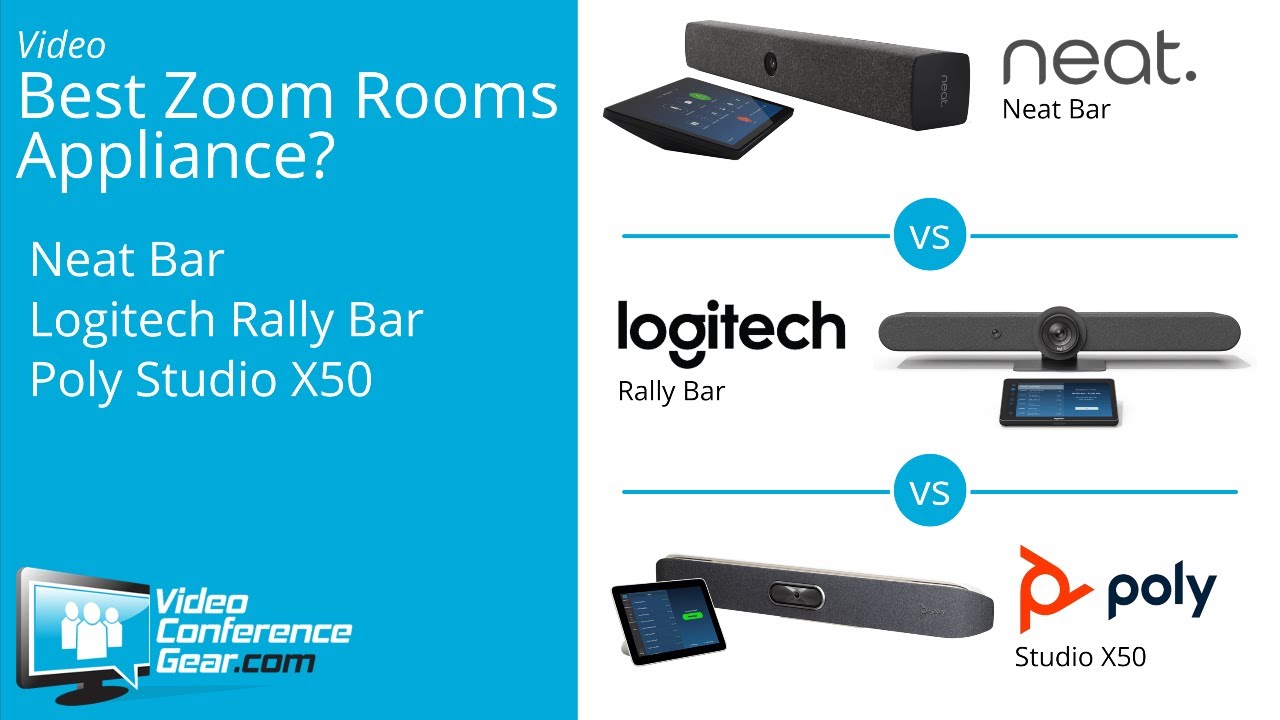 Лучшее устройство для Zoom Rooms? Logitech Rally Bar против Poly X50 против Neat Bar в Zoom Room