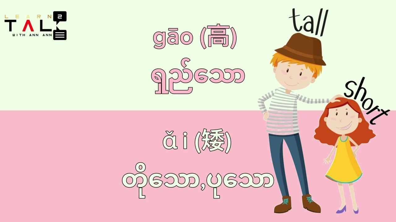 ဆန့်ကျင်ဘက် စကားလုံးတွေကို 6မိနစ်အတွင်းလေ့လာကြမယ်😉✨ #china #languageeducation #language #beginners