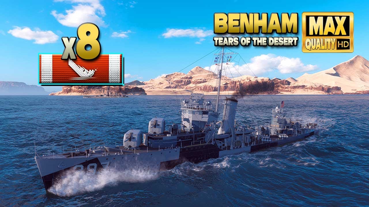 Niszczyciel Benham z 8 zniszczonymi okrętami - World of Warships