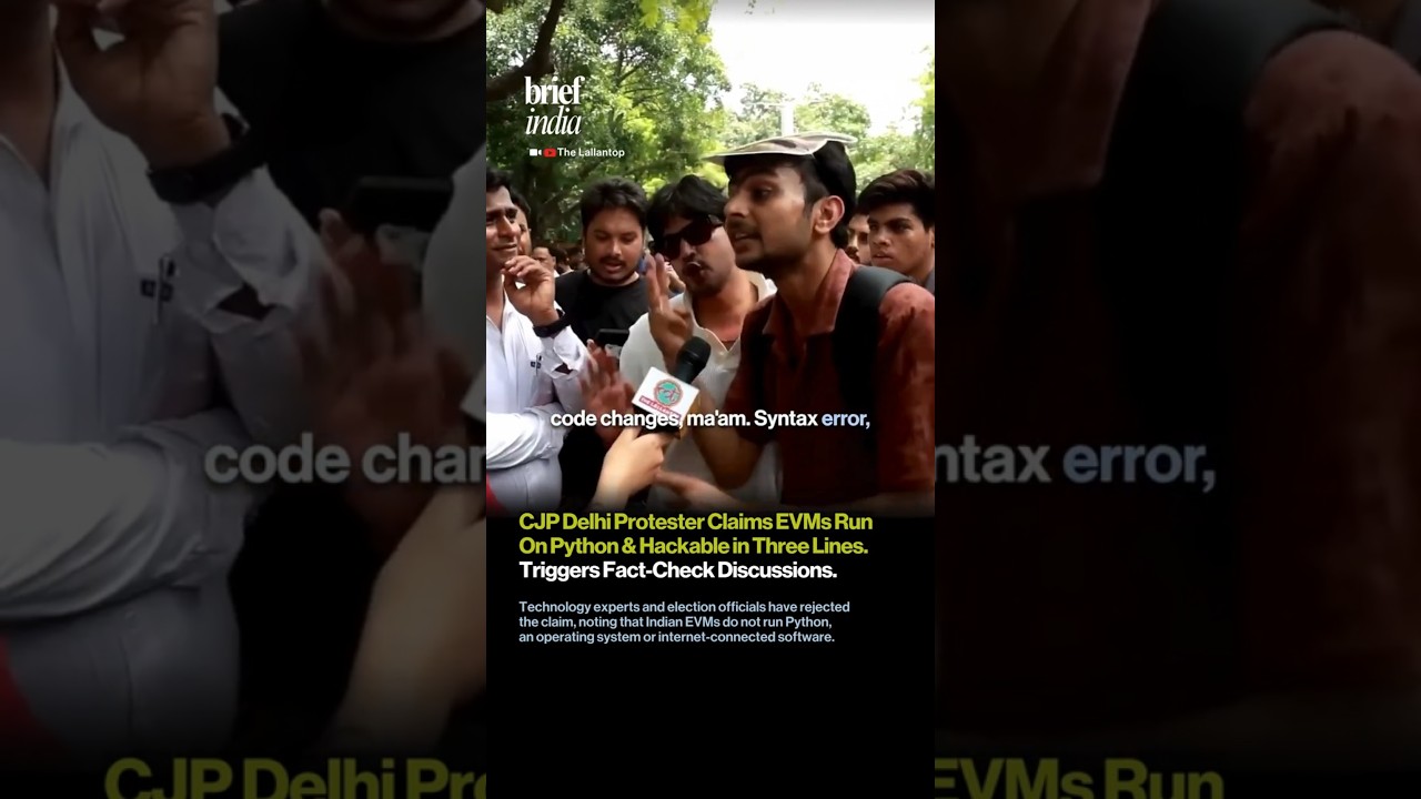 CJP Protester Claims EVMs Run on Python, Experts Call It Technically Incorrect.