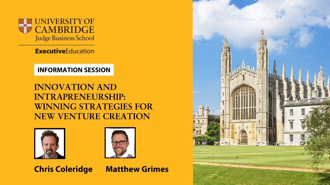 Information session on Cambridge Judge Business School’s Innovation and Intrapreneurship programme