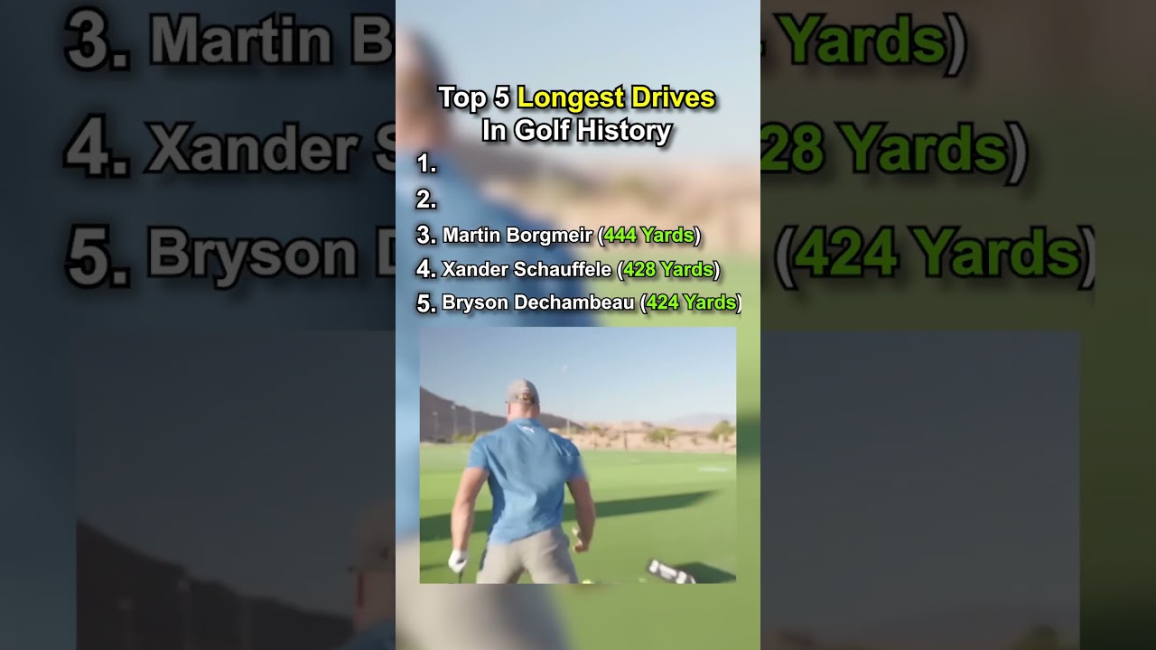 Longest Drives In Golf History #golf #pga #pgatour #tigerwoods #brysondechambeau #golfswing #golfer