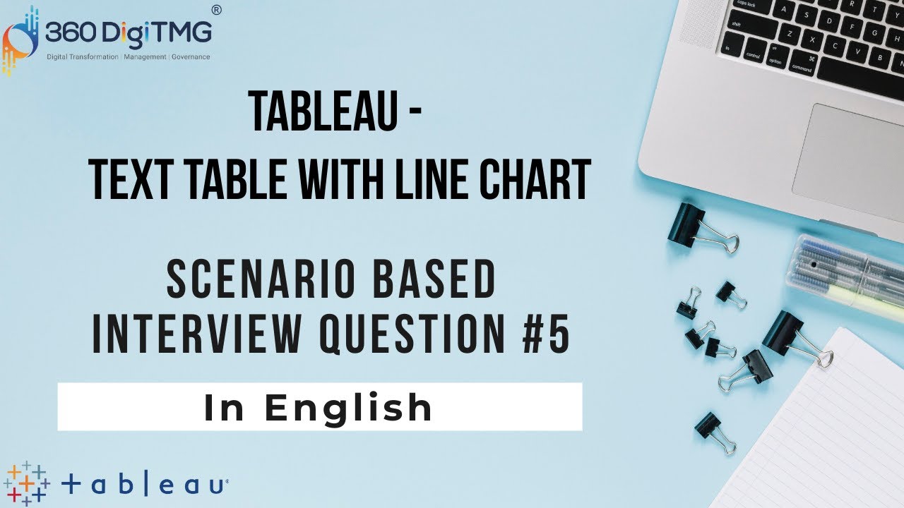 Text Table with Line Chart - Scenario based Interview Question #5 | In  English #tableau