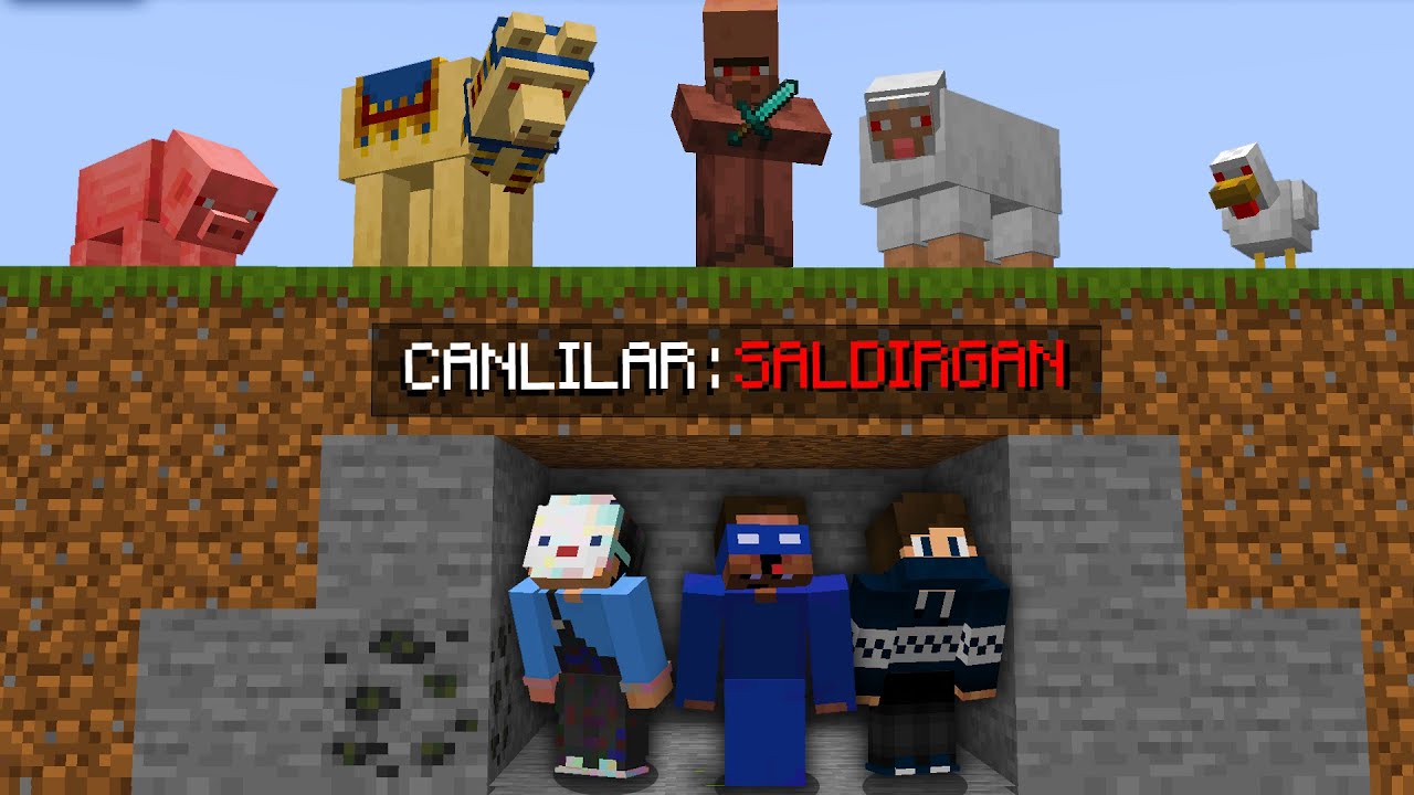 Minecraft'ı Bitiriyoruz AMA T&uuml;m Canlılar Saldırıyor