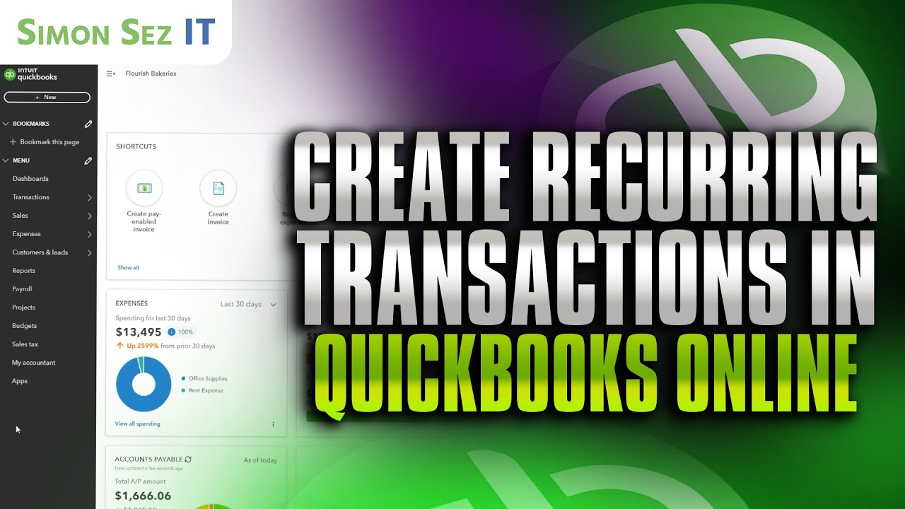 QuickBooks Online 2025: Create Recurring Transactions