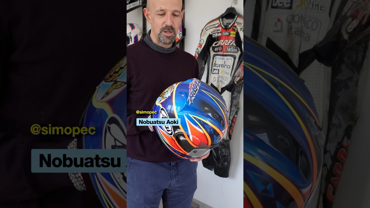 Il casco di NOBUATSU AOKI realizzato per la Drudi Performance #motogp #araihelmet #500cc #motorsport
