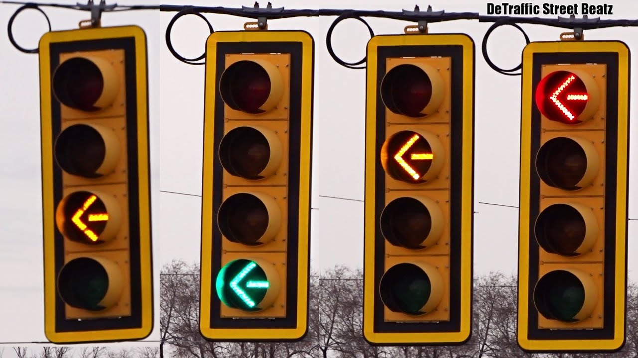 Flashing Yellow Arrow Traffic Lights | 9 Mile Rd & Dequindre
