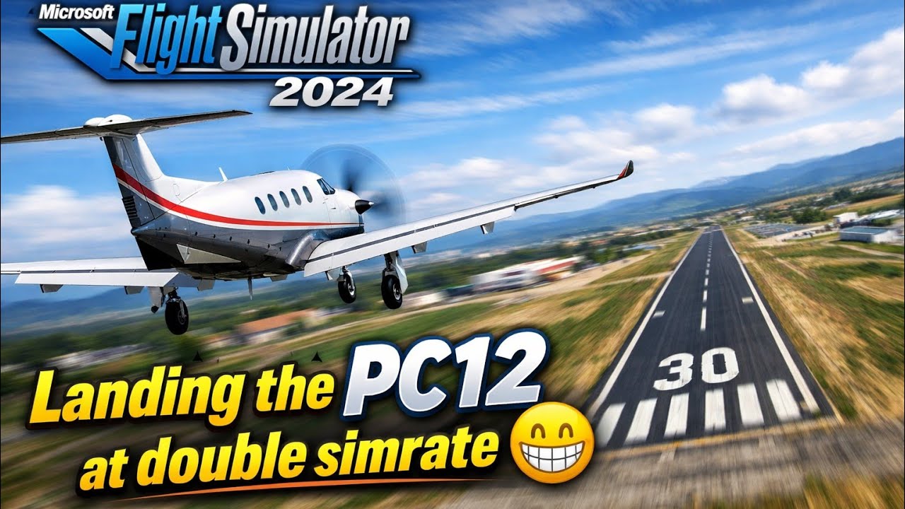MSFS2024 -  landing the PC12 @ LFNB at double simrate