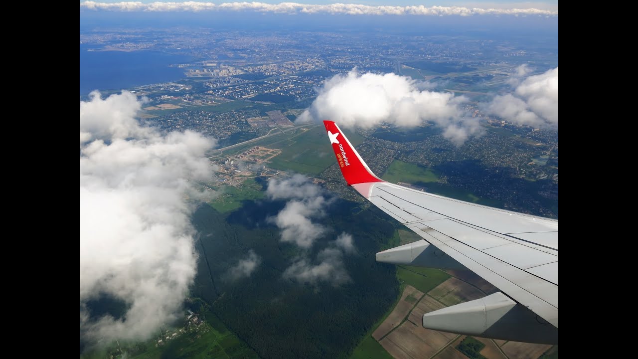 Взлет из Пулково Boeing 737-800 Nordwind