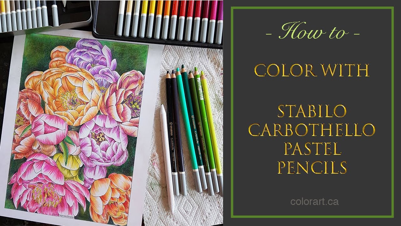 Coloring using Stabilo CarbOthello pastel pencils