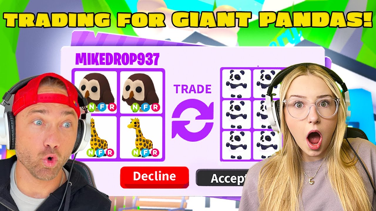 Обменивайтесь, чтобы получить ТОЛЬКО гигантских ПАНД в Roblox Adopt Me!