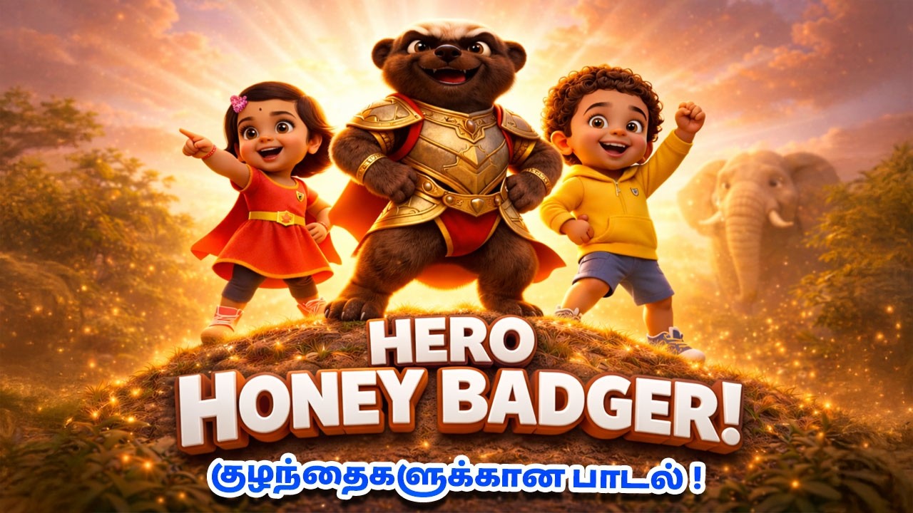 Hero Honey Badger | தைரியமான ஹனி பேட்ஜர் 🦡🔥 | Kids Motivation Song Tamil