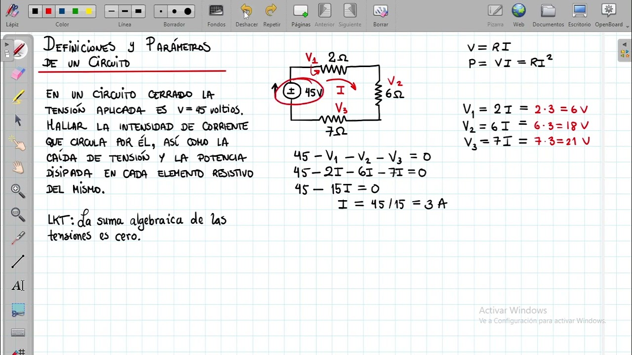 1 Corriente caídas de tensión y potencias disipadas en un circuito con resistencias en serie