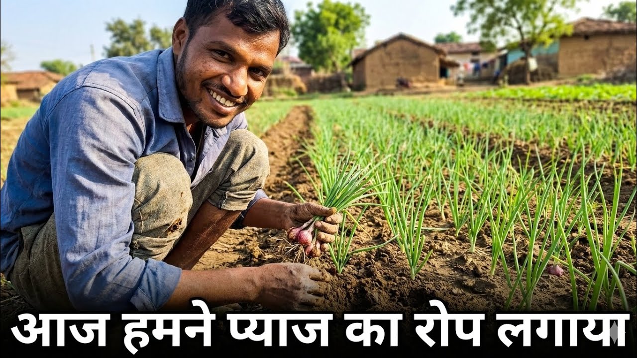 प्याज़ की खेती की शुरुआत 🔥 | आज का दिन खेत मेंआज हमने प्याज़ का रोप लगाया 🌱 | मेहनत से खेत तक